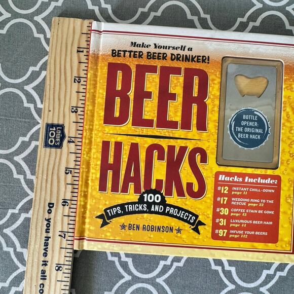 Beer Hacks Book Ben Robinson Tips Tricks bottle opener Gift Funny Gag New Dad - Picture 10 of 12